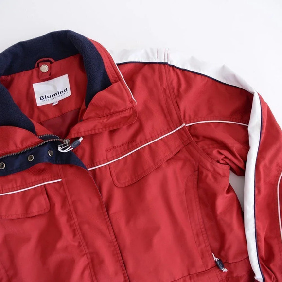 Blumind Vintage '90s Red Nylon Water Resistant Lined Jacket Large - Picture 11 of 16